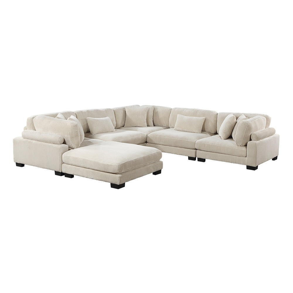 Elegant sectional couch with soft cushions