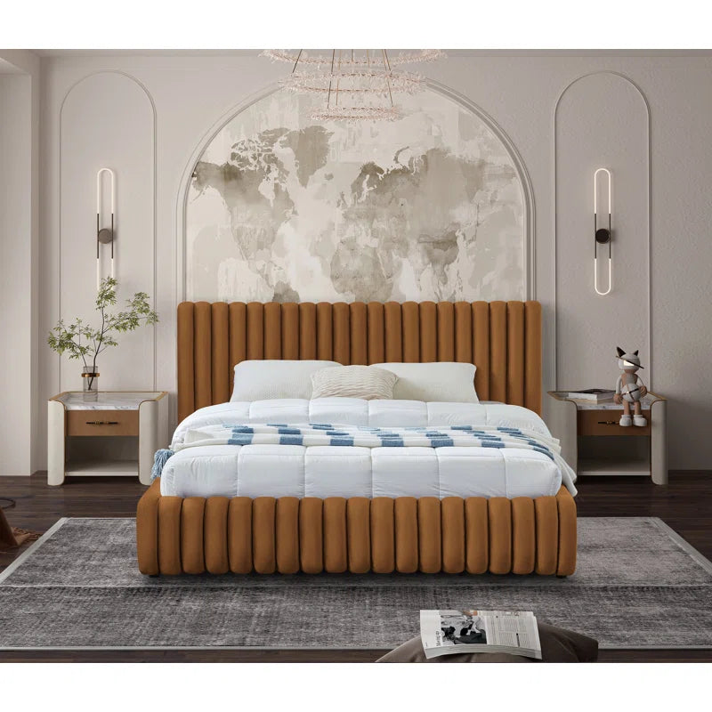 Luxury designer bed with padded headboard
