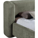 Modern fabric bed with padded headboard
