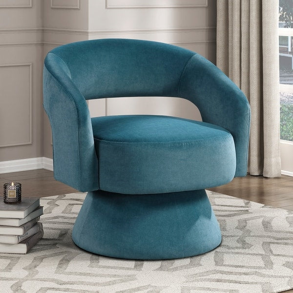 Premium teak wood barrel chair with swivel base