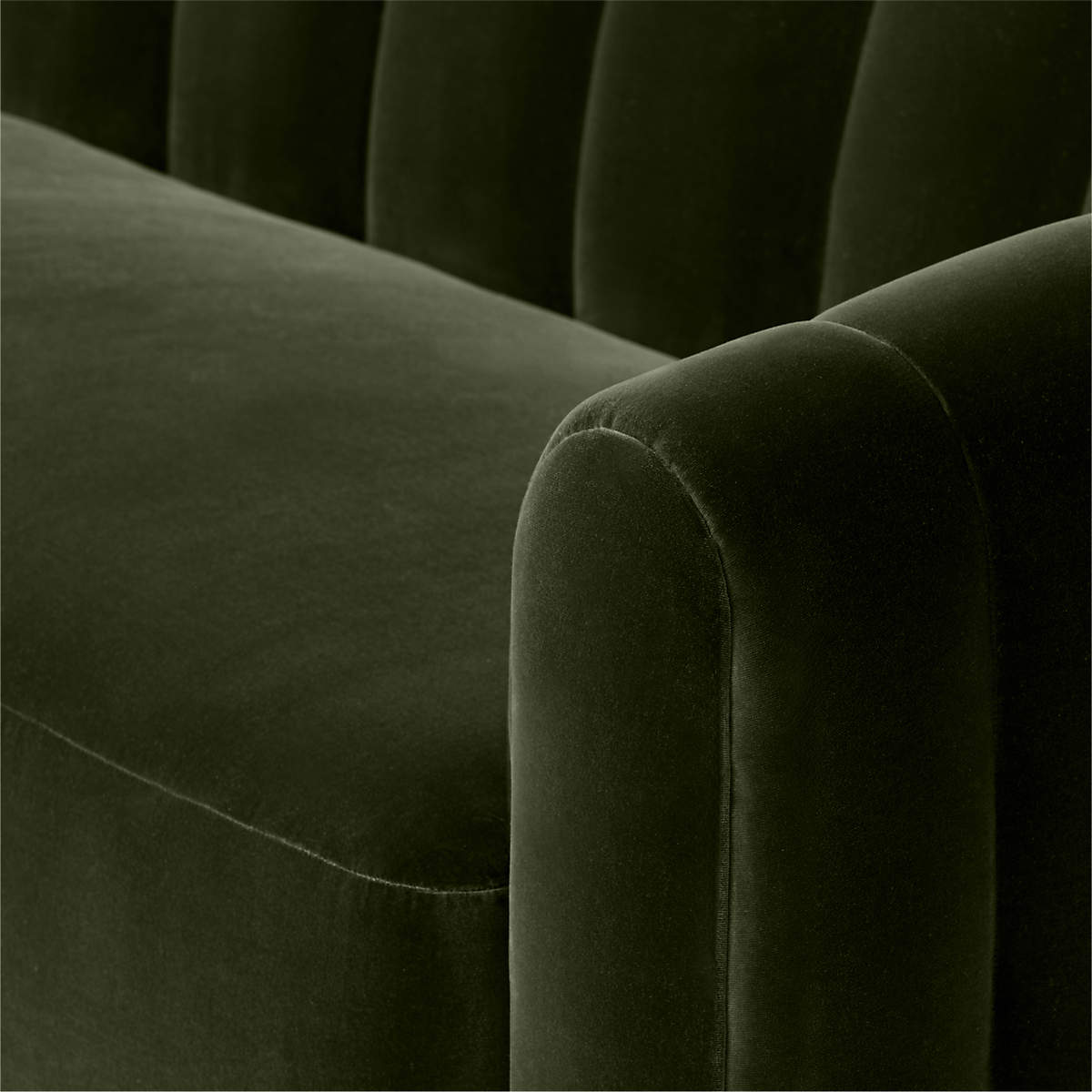 Comfortable luxury velvet sofa with curved back