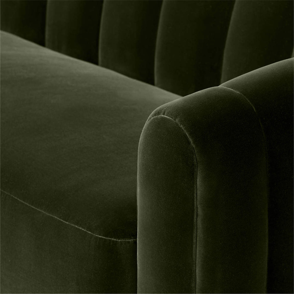 Comfortable luxury velvet sofa with curved back