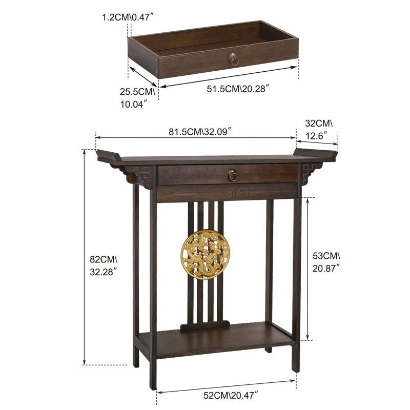 Entryway table with bottom shelf