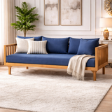 Scandinavian Style 3 Seater Teak Wood Sofa for Modern Interiors