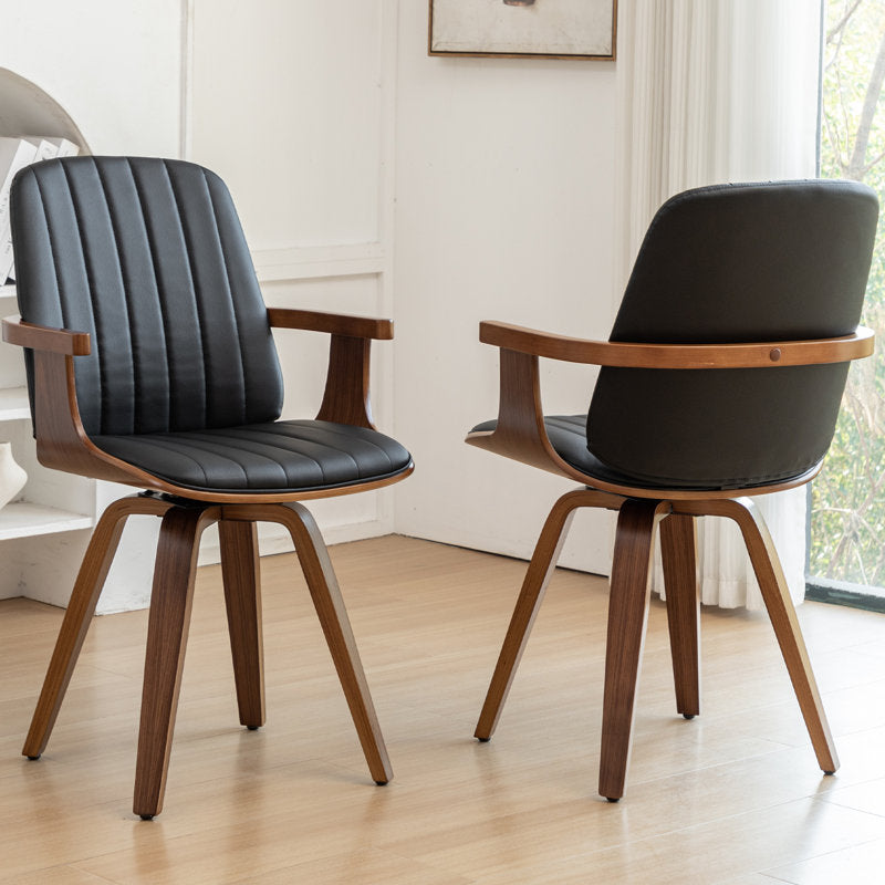 Modern wooden arm chair for dining room interiors