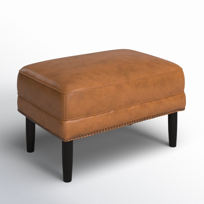 Solid teak wood accent ottoman furniture