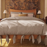 Premium teak wood platform bed with natural wood finish
