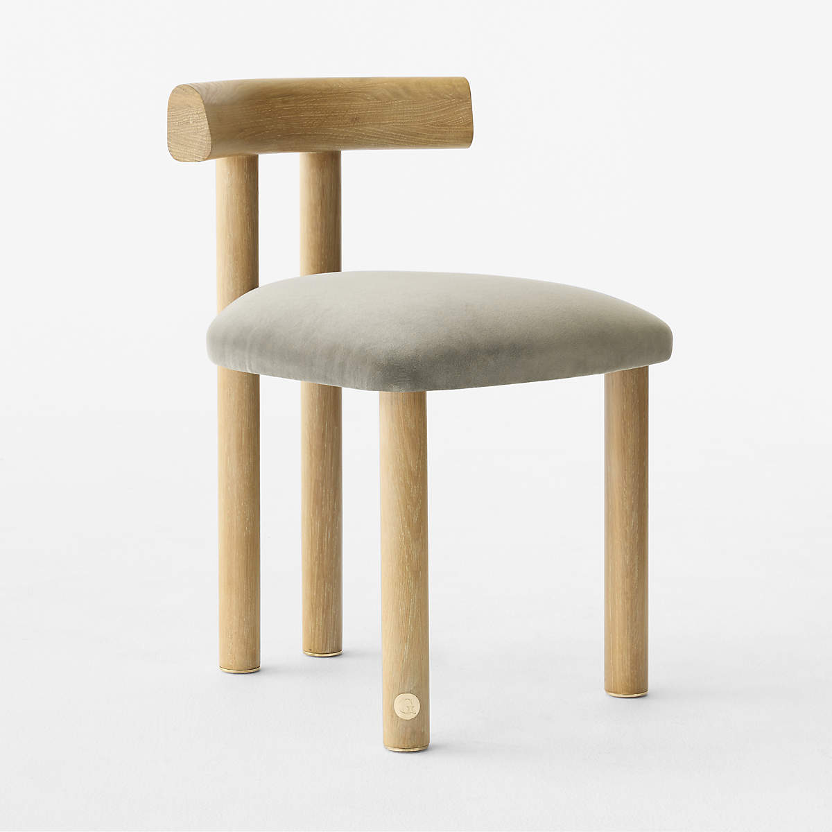 Designer wooden chair with upholstered seating