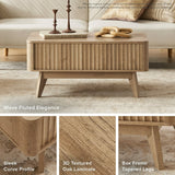Wooden coffee table with hidden storage for modern living room