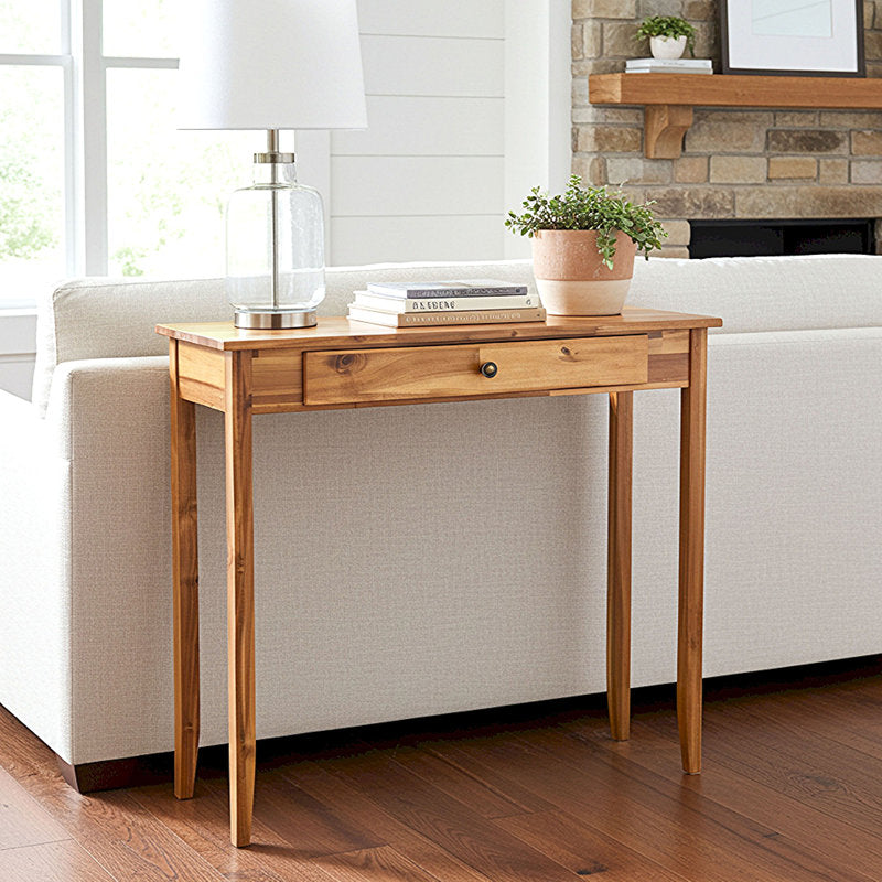 Wooden console table with storage drawer