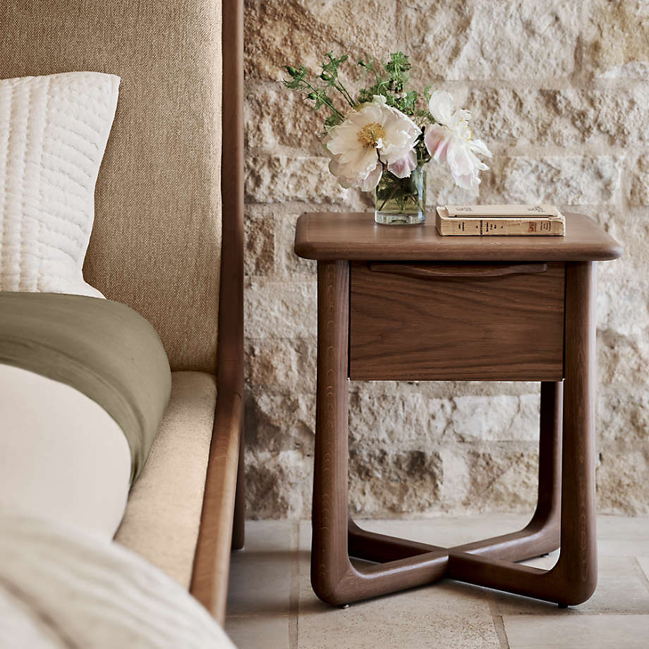 Handcrafted solid wood nightstand with drawer