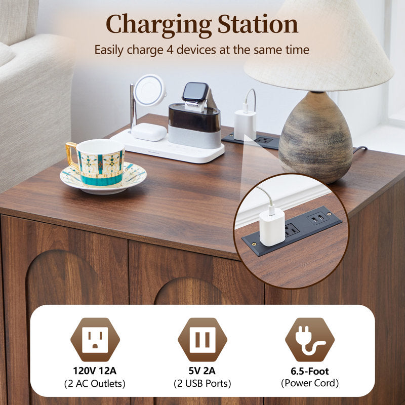 Designer wooden bedside cabinet by Sky Rise Decor