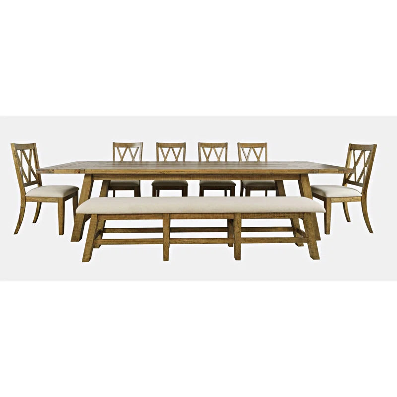 Modern rustic dining furniture set for 6 people