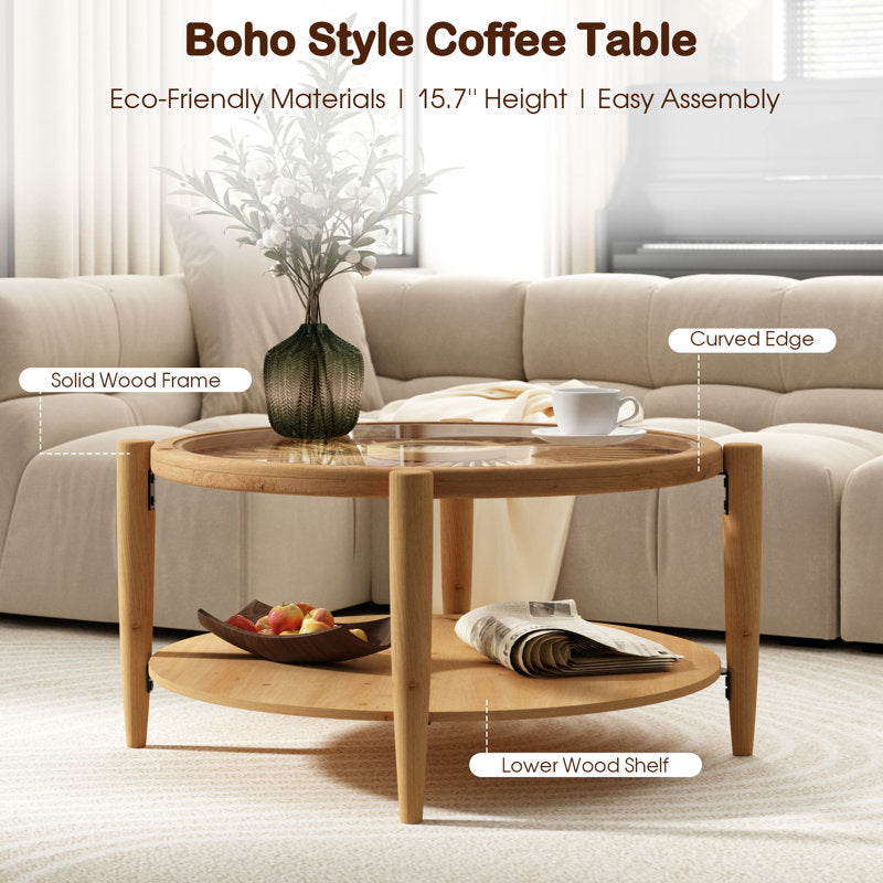 Solid teak wood center table for living room