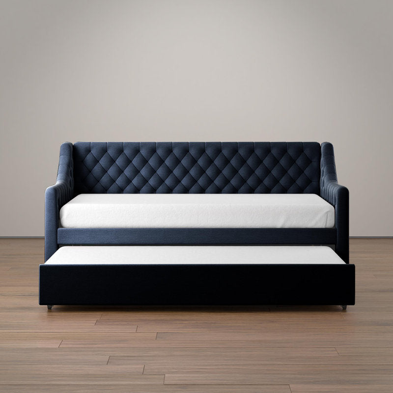 Navy blue wooden daybed for bedroom
