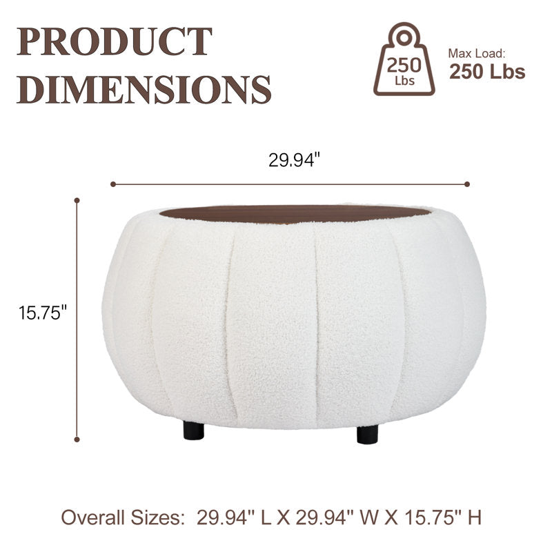 Multi-functional ottoman coffee table for living room