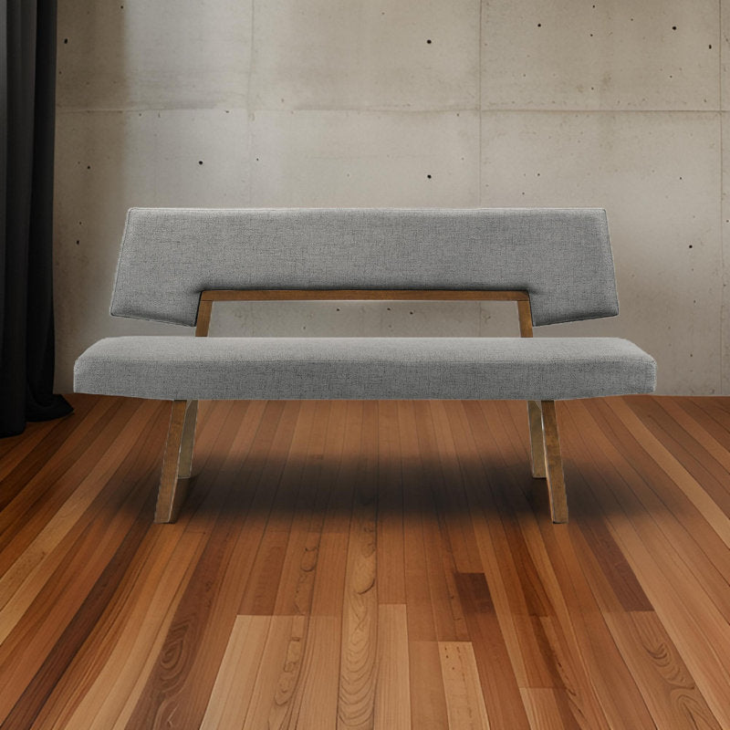 Nordic style teak wood fabric sofa bench