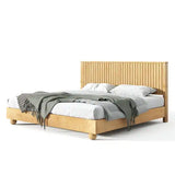 Platform bed frame with wooden headboard
