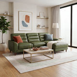 Modern Olive Green Sectional Sofa with Chaise Lounge