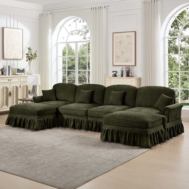 Elegant olive green luxury sofa for living room
