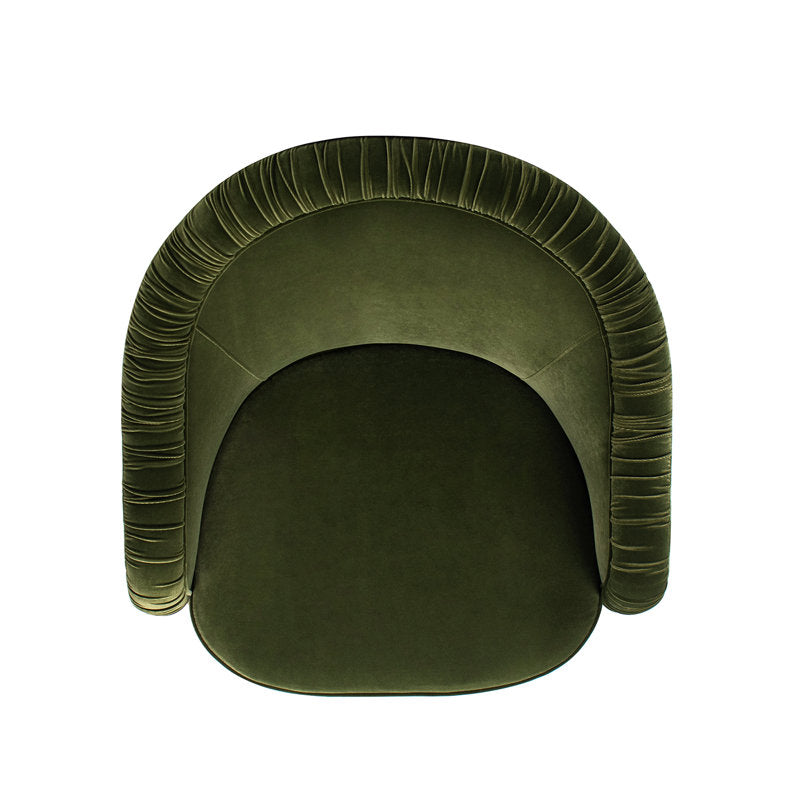 Luxury velvet living room chair with fringe trim