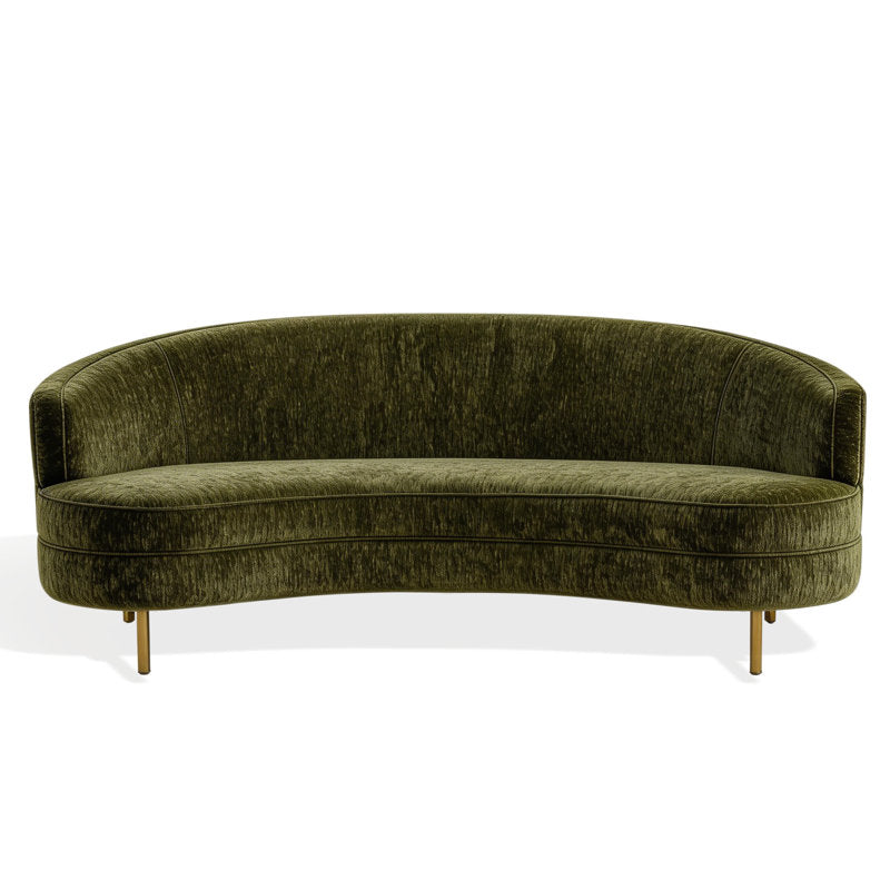 Contemporary green velvet sofa for luxury interiors