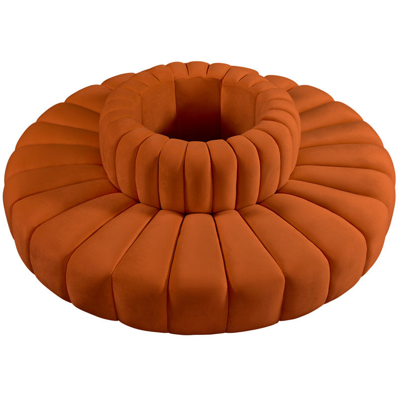 Velvet upholstered round sofa chair furniture