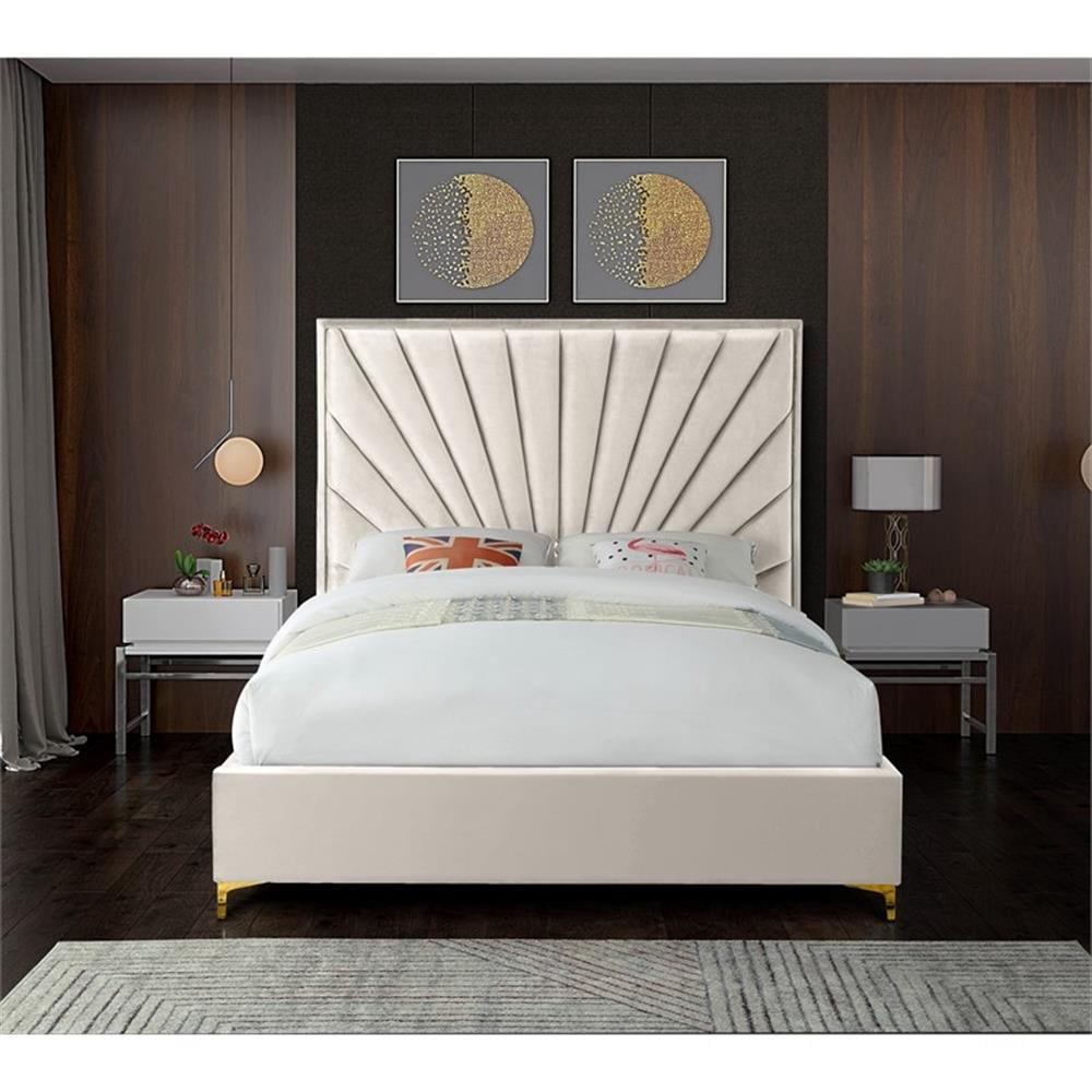 elegant padded headboard platform bed