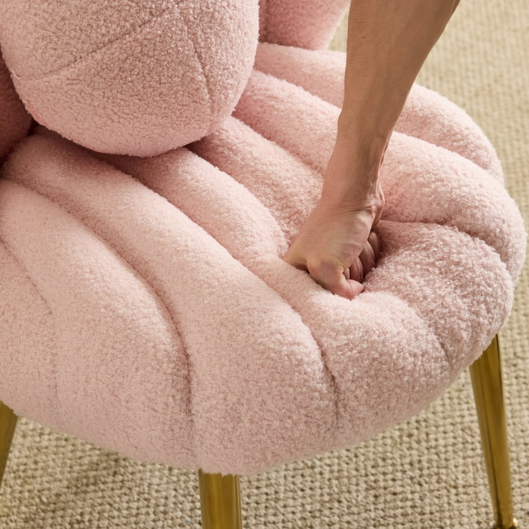 Pink cozy accent chair for living room
