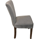 Luxury round dining set with grey fabric chairs