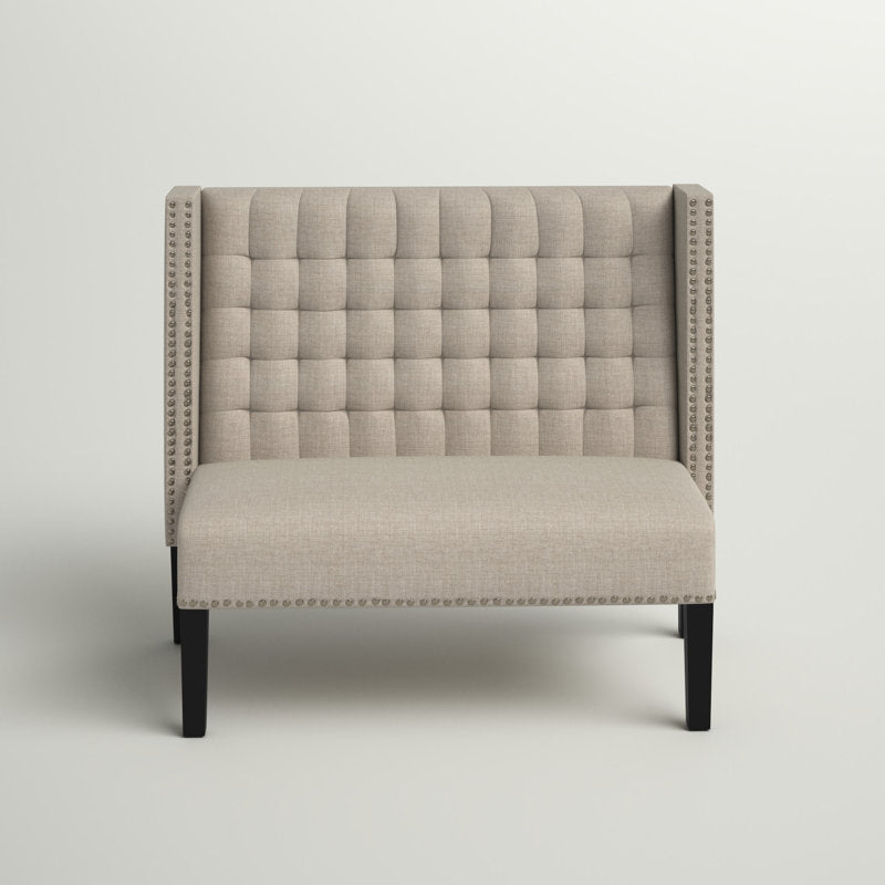Designer two seater loveseat with tufted upholstery