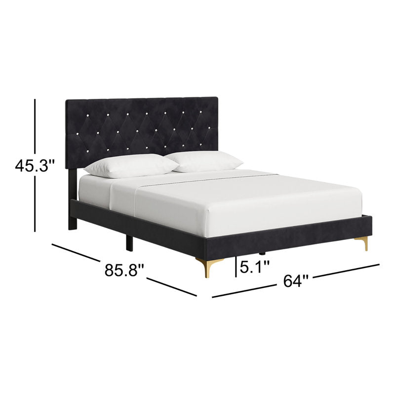 Luxury bedroom furniture teak wood upholstered bed