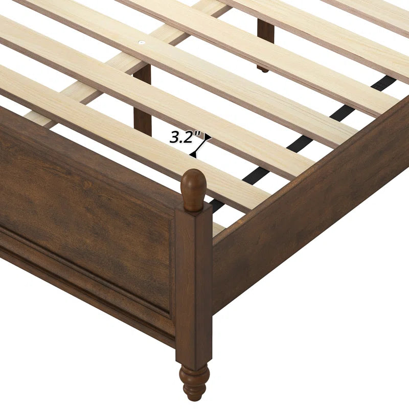 Traditional style bed frame in warm tones