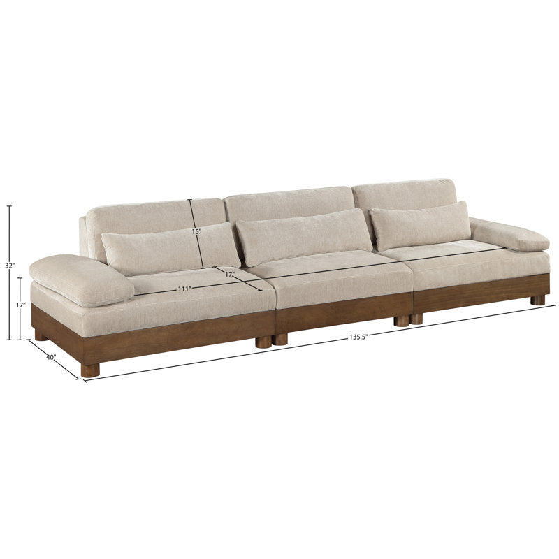 Contemporary minimalist teak wood sofa by Sky Rise Decor Furniture