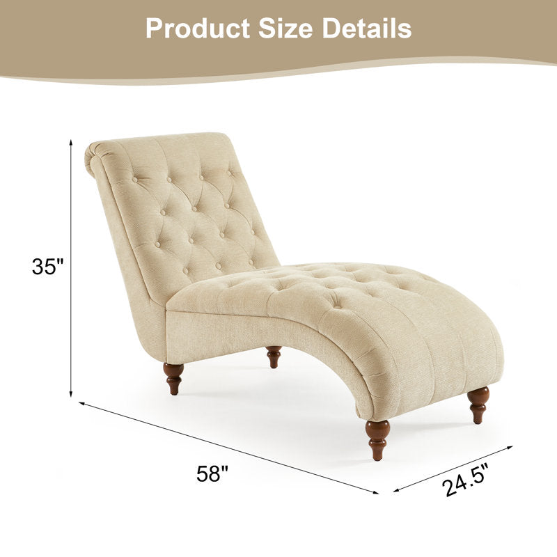 Comfortable tufted lounger for reading corner