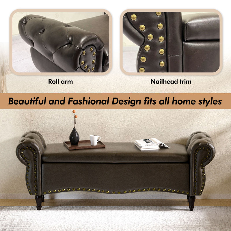 Classic Chesterfield Upholstered Bench
