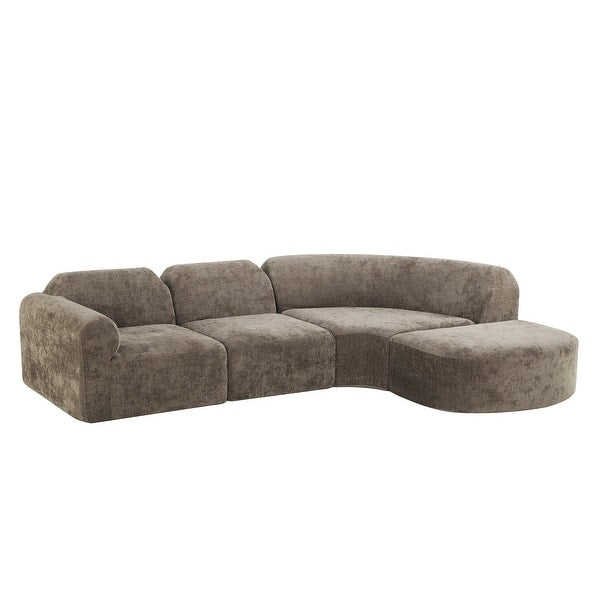 Elegant curved sectional couch in modern style