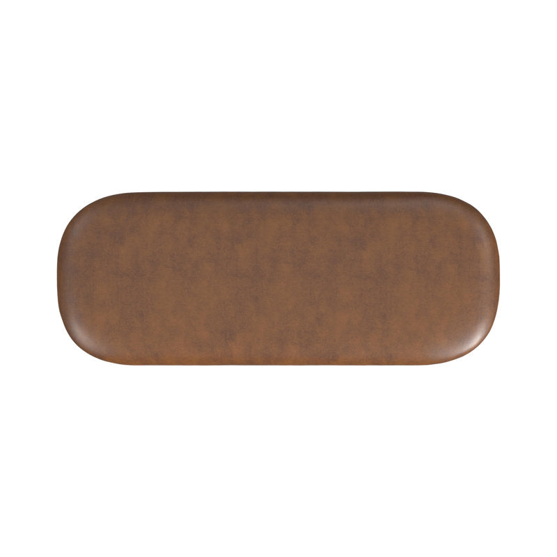 Premium brown upholstered storage bench with metal legs
