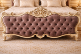 Royal cream carved upholstered bedroom set
