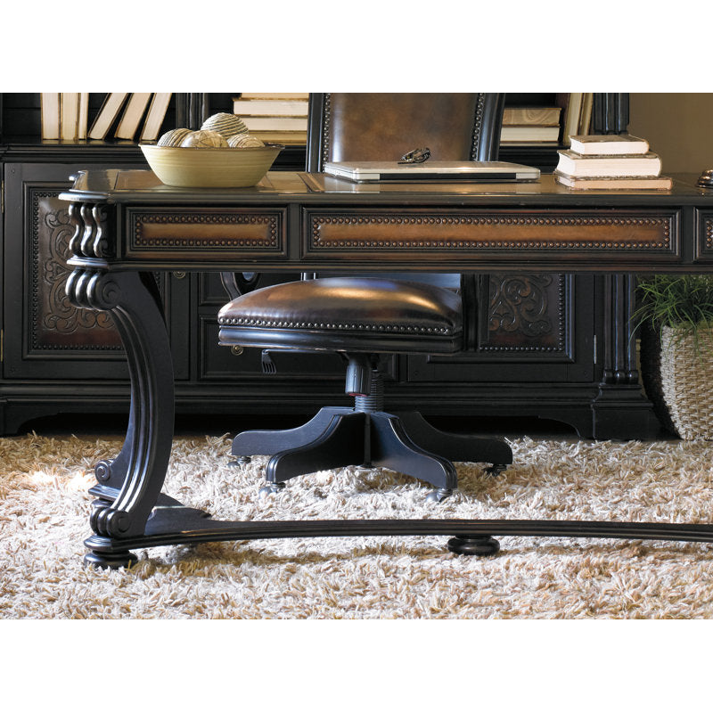 Classic executive office table handcrafted from solid teak wood