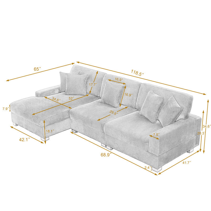 Stylish teak wood corner sofa for modern living spaces