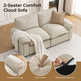 Modern 2 seater cream sofa crafted from premium teak wood