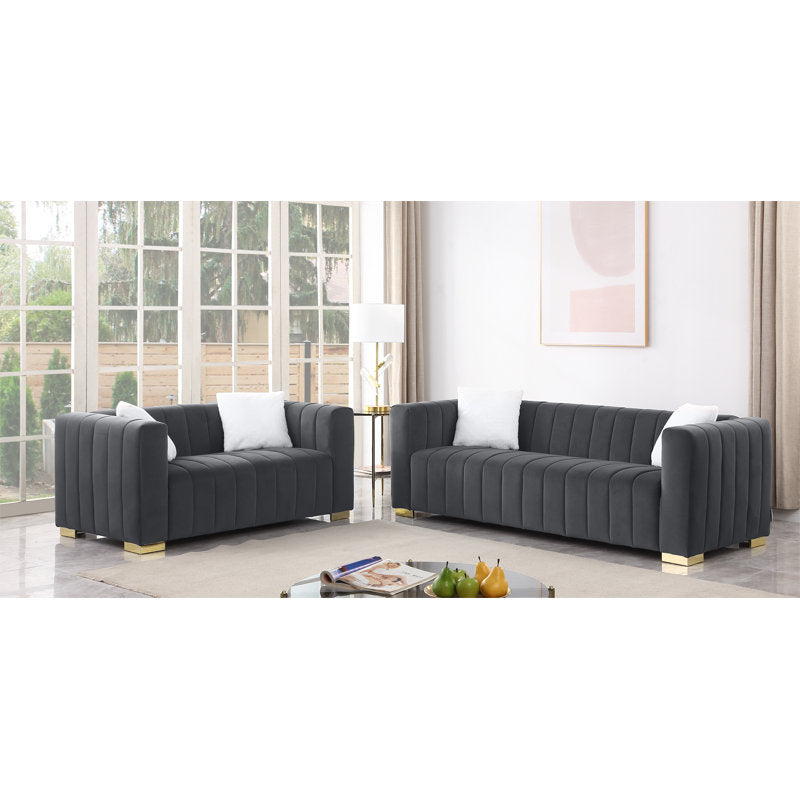 Elegant teak wood fabric sofa set for modern homes