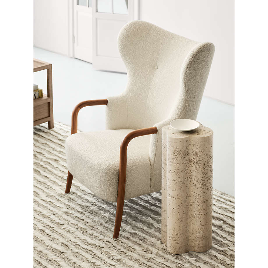 Comfortable teak wood armchair for bedroom