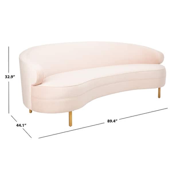 Premium curved velvet couch with gold legs