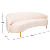 Premium curved velvet couch with gold legs