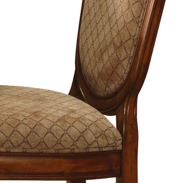 Premium round wooden dining table set with cushioned chairs