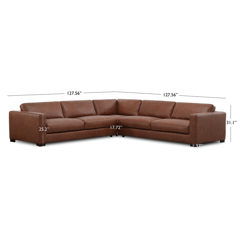 Contemporary teak wood sectional couch