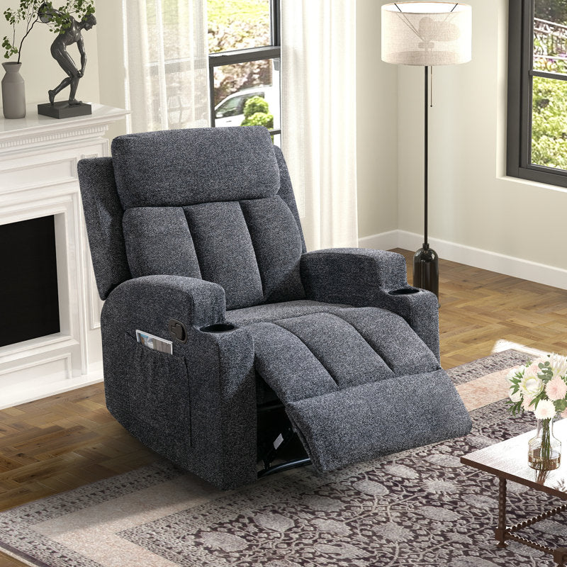 premium fabric recliner sofa set teak frame
