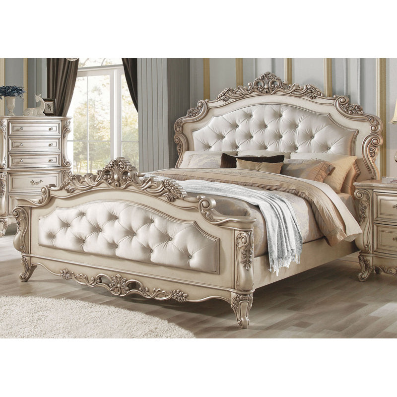Classic hand carved teak wood bed